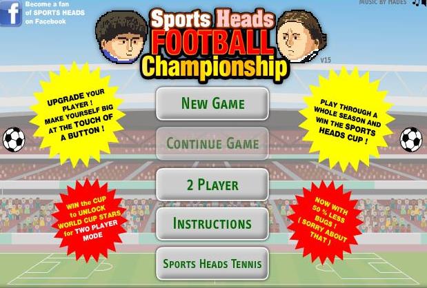 play the game sports head football championship 2 player free online